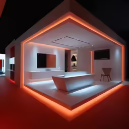 an interior photo showing a bright room with modern furniture