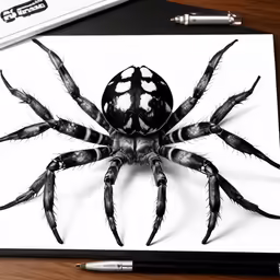 a drawing of a spider on a piece of paper