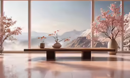 some vases are sitting on the counter in front of a window