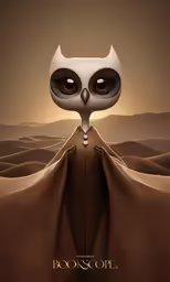 the owl is in a costume with a long cloak
