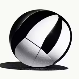 an isolated beach ball on a white surface