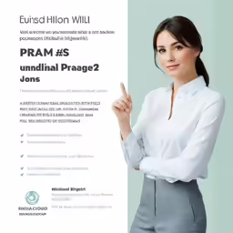 a woman holding up a sign for an upcoming contest