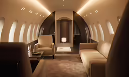 a photo of a well furnished and very long corridor
