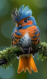 the bird is resting on the limb of the tree