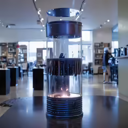 the glass is still lit inside a large vase