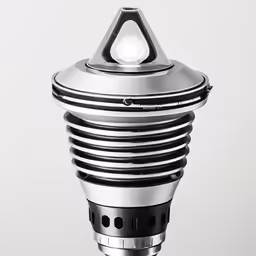 a black and white photo of a bulb light