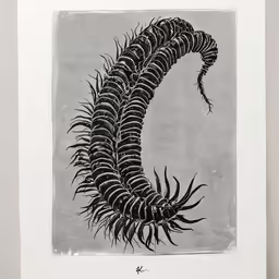 a drawing with an interesting creature in it