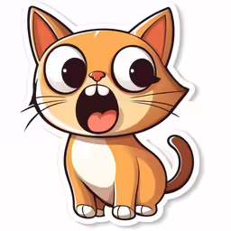 a cartoon cat yawns in the air