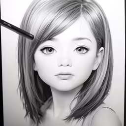 a portrait of a young woman with a brush in her hair