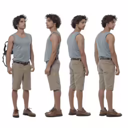 the same man is different poses wearing his shorts