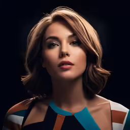 a woman with shoulder length hair and a neck tie