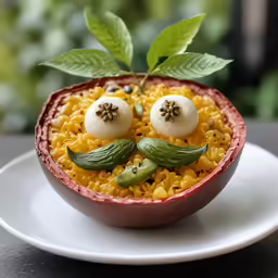 an object made to look like food that looks like a face