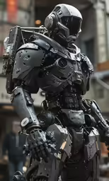 a robot that is holding something in his hand