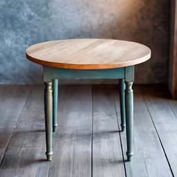 an old table is made into a stool