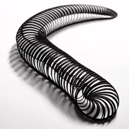 a black and white sculpture of a coiled object