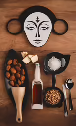 food spread with sugar, nuts, honey and an afro mask