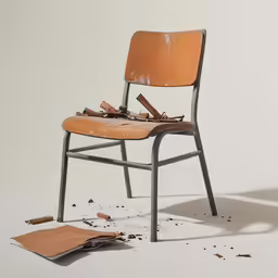 a picture of a chair sitting on a white surface