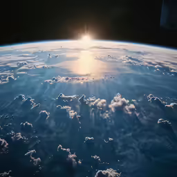 a very beautiful sky above the clouds on a sunny day