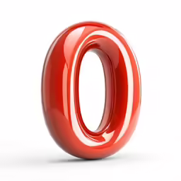 an o letter with red paint and white background