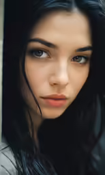 the girl has her eyes and face partially obscured by the camera