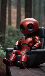 a little robot sitting on top of a chair