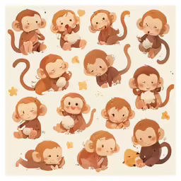 a bunch of monkey pictures are shown in this image