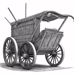 a 3d illustration of an old horse drawn carriage