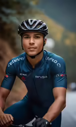 a man riding his bike down the road