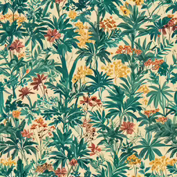 a close - up view of a green and pink flower pattern