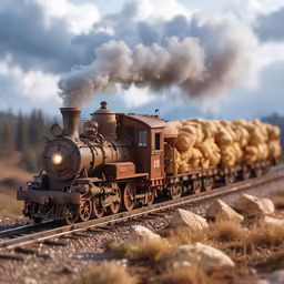 a train has lots of doughnuts sitting on the track