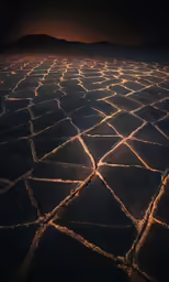 an aerial view shows the surface of a desert