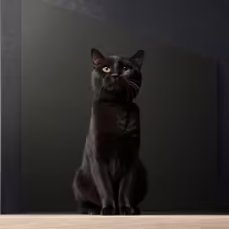 a cat that is sitting down on top of a table