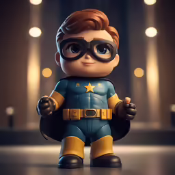 the little hero with his cape and glasses