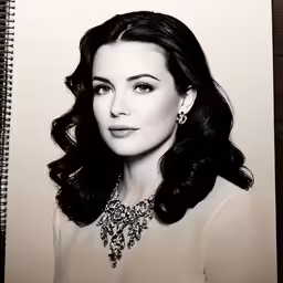 a woman that is wearing jewelry on top of a paper