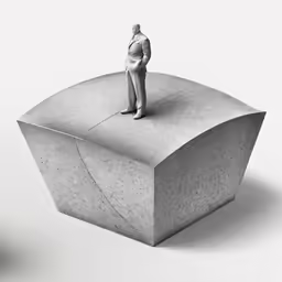 a person is standing on the edge of a piece of concrete