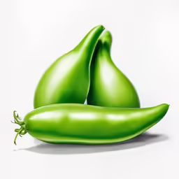 green chilli pods drawing on white paper