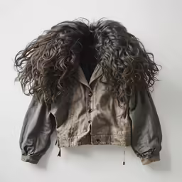 a leather jacket with a furry fur collar and zipped cuffs