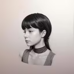the young girl is looking at the mirror