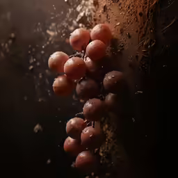 a group of grapes sitting on the ground