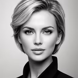 woman with makeup on her face and black shirt