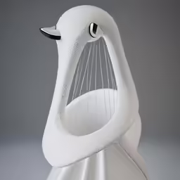 a bird sculpture made out of cement and plastic