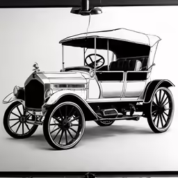 a drawing of an old model white car