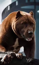a big dog has fallen over in a park