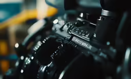 this is a close up shot of an old camera