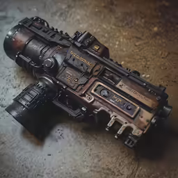 a toy gun that is part of a sci fi film set