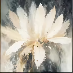 the petals of a large white flower are against the frost