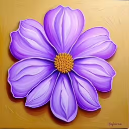 a painting with large purple flowers on it
