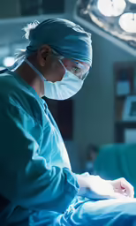 a person with a hospital gown and glasses