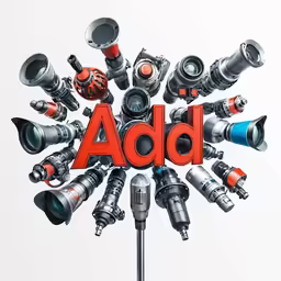 a group of objects sitting in the middle of a red ad