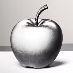 an apple is sitting on the table, with no one around